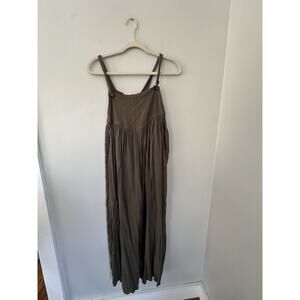 Kori Jumpsuit Womens Jumpsuit Size XL Olive Green Cropped Cottagecore Beach